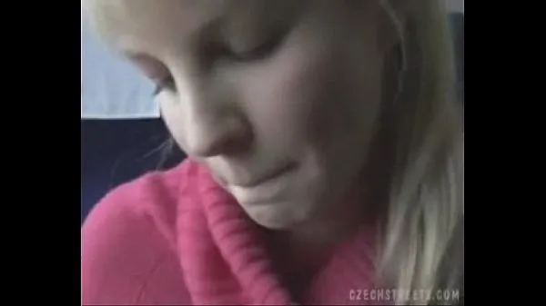 XXX naughty blonde paying a blowjob on the bus megafilmy