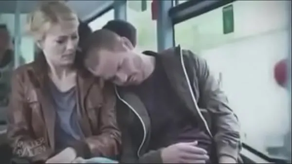 XXX blonde m. by fake sleeper on bus mega Movies