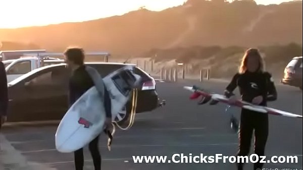 XXX Horny Aussie chicks watch surfers mega Movies