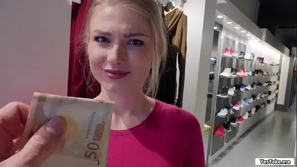 Hot sales lady fucks stranger for cash