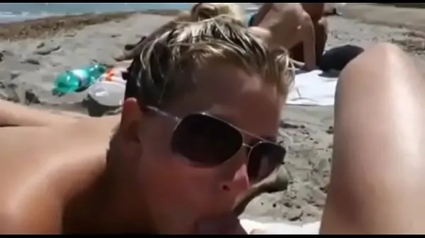 XXX Girlfriend sucks cock at beach and gets tongue creamed μέγα ταινίες