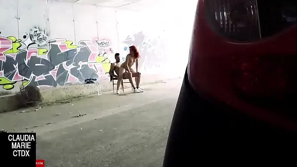 XXX Fucking in a place between graffitis. My step cousin fucking outdoors mega film