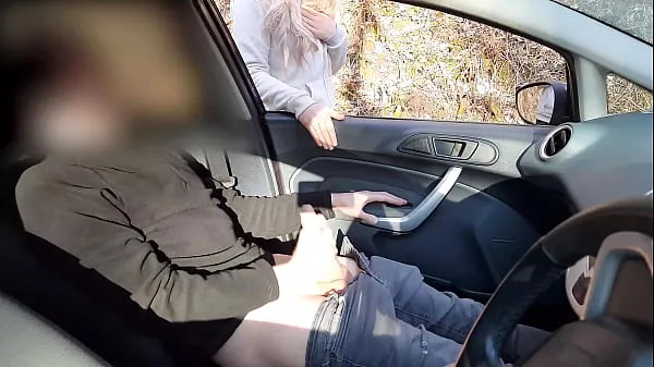 XXX Young girl helped jerking guy in a car cum mega Movies