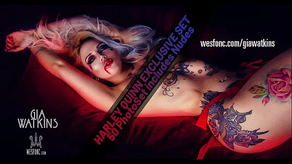 XXX Inked girl model alternative goth cosplay photo set nude Harley Quinn joker mega Movies