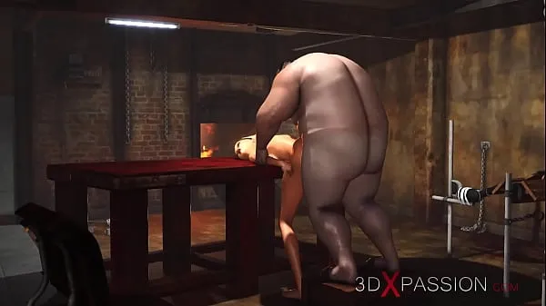 XXX Super hardcore in a basement. Fat man fucks hard a sexy blonde slave megafilmek