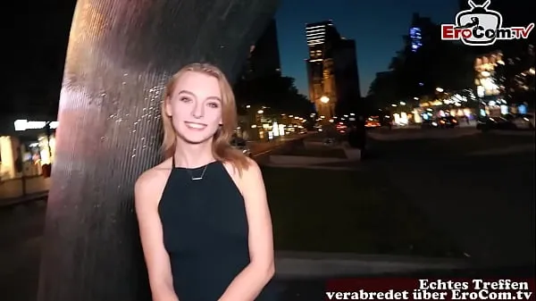 XXX Cute german blonde Teen with small tits at a real Fuckdate أفلام ضخمة