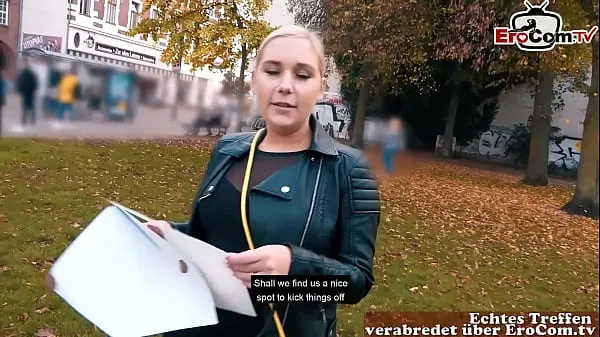 XXX German blonde with natural tits pick up at the street megafilmer